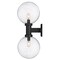 Z-Lite Laurent Outdoor Wall, 2-Light, 12 In.W x 13 In.L x 30 In.H, Black/Clear Seedy 599B2-BK - alternate 8